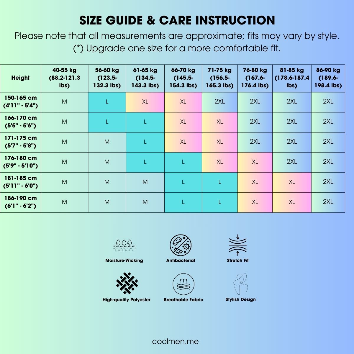 Size Chart for CoolMen Butt Lifter Underwear, Enhance Attractiveness & Comfort, Butt Lifter Underwear, Best Butt Lifting Shapewear